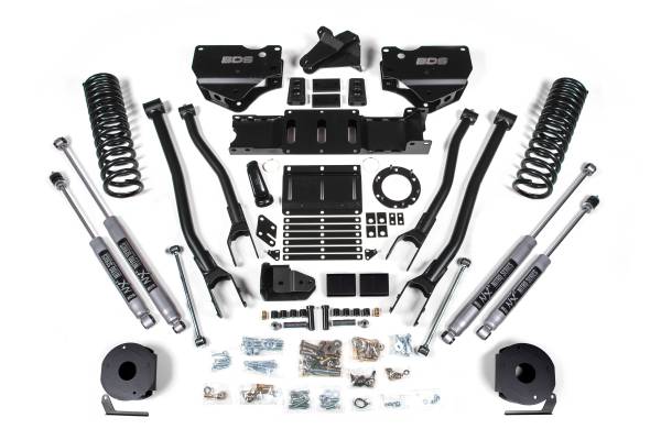 BDS Suspension - BDS 4 Inch Lift Kit w/ 4-Link | Ram 2500 w/ Rear Air Ride (2019-2024) 4WD Diesel | FOX 2.0 Performance Series Shocks - Image 1