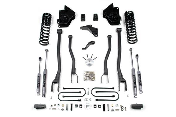 BDS Suspension - BDS 4 Inch Lift Kit w/ 4-Link | Ram 3500 (2013-2018) 4WD Gas | 3 Inch Block Kit | FOX 2.5 Performance Elite - Image 1