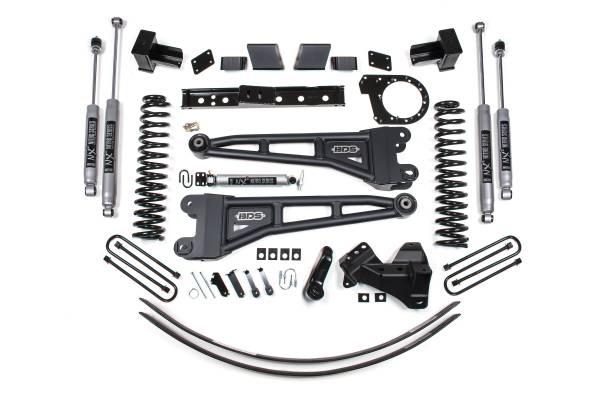 BDS Suspension - BDS 6 Inch Lift Kit w/ Radius Arm | Ford F250/F350 Super Duty (2017-2019) 4WD Diesel | 5" Block 3-Leaf Main | FOX 2.0 Performance Series - Image 1