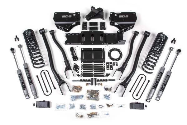 BDS Suspension - BDS 4 Inch Lift Kit w/ 4-Link | Ram 3500 (2019-2024) 4WD Diesel | w/o Rear Overload Leaf | 6-Bolt | FOX 2.5 Performance Elite - Image 1