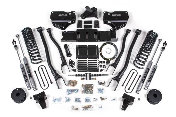 BDS Suspension - BDS 6 Inch 4-Link Lift Kit | Ram 3500 Diesel w/ Rear Air Ride (2019-2024) 4WD | 6-Bolt Indexing Ring | FOX 2.0 Performance Series - Image 1