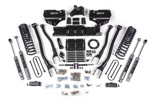 BDS Suspension - BDS 4 Inch Lift Kit w/ 4-Link | Ram 3500 Diesel 4WD (2019-2023) | 6-Bolt | NX2 Nitro Series Shocks - Image 1