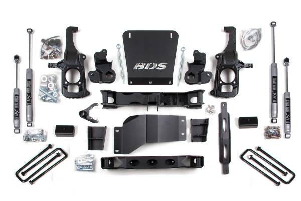 BDS Suspension - BDS 6.5 Inch Lift Kit | 2011-2019 Chevy Silverado/GMC Sierra 2500HD/3500 | 5" Rear Block Kit w/o Overload | NX2 Nitro Series - Image 1