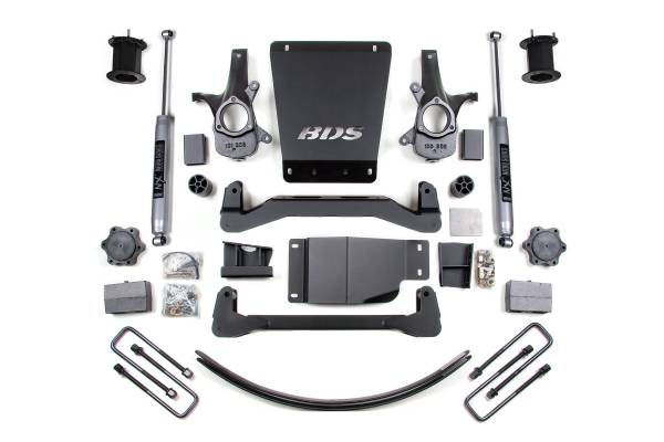 BDS Suspension - BDS 6 Inch Lift Kit | 2007-2013 Chevy Silverado / GMC Sierra 1500 4WD | Block Kit & Add-A-Leaf w/ NX2 Nitro Series Shocks - Image 1