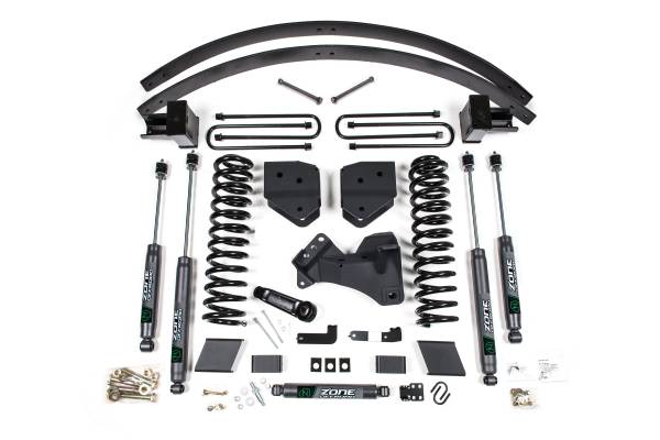 Zone Offroad - 6 Inch Lift Kit | Ford F250/F350 Super Duty 4WD Diesel (2017-2019) | Block Kit & Add-A-Leaf w/ Nitro Series Shocks | Zone Offroad - Image 1