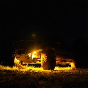 KC Hilites - KC Hilites KC Cyclone V2 LED Rock Light-6-Light System-Amber-5W Flood Beam  -  91041 - Image 3