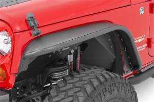 Rough Country - Rough Country Tubular Fender Flares Set Front 8 in. Wide Rear 5 in. Wide Steel Satin Black Incl. Hardware  -  10533 - Image 3