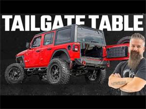 Rough Country - Rough Country Tailgate Folding Table Black Powdercoat Finish 26.75 in. Wide and 12 in. Deep  -  10625 - Image 5