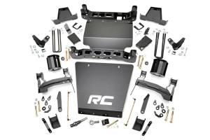 Rough Country Suspension Lift Kit 7 in. Lift Upper Strut Spacers Skid Plate Front/Rear Cross Member  -  17800