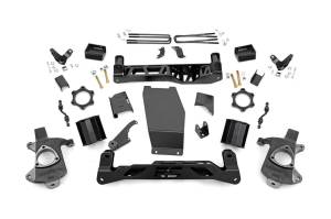 Rough Country Suspension Lift Kit 5 in. Lift Upper Strut Spacers Skid Plate Front/Rear Cross Member  -  17901