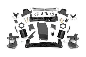 Rough Country Suspension Lift Kit 7 in. Lift Upper Strut Spacers Skid Plate Front/Rear Cross Member  -  18102