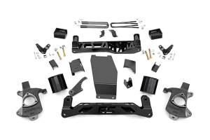 Rough Country Suspension Lift Kit 5 in. Lift Upper Strut Spacers Skid Plate Front/Rear Cross Member  -  18300