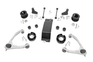 Rough Country Suspension Lift Kit 3.5 in. Upper Strut Spacers Forged Control Arms Upper Ball Joints  -  19331