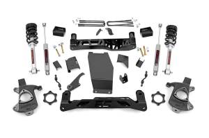 Rough Country Suspension Lift Kit w/Shocks 5 in. Lift Incl. Lifted Struts Rear N3 Shocks Stock Cast Steel  -  22333