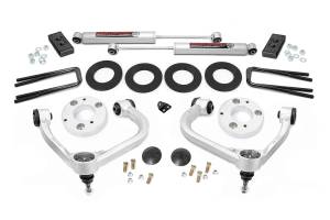 Rough Country Bolt-On Arm Lift Kit 3 in. Lift Upper Control Arms Strut Spacers Lift Blocks U-Bolts Hardware  -  57730B