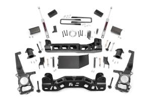 Rough Country Suspension Lift Kit 4 in. Lifted Knuckles Strut Spacers Front/Rear Cross Member  -  59930