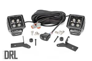 Lights - Multi-Purpose LED - Rough Country - Rough Country LED Lower Windshield Kit 2 in. Black w/White DRL  -  70052DRL