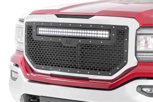 Rough Country - Rough Country Mesh Grille w/LED 30 in. Dual Row Black Series LED w/Amber DRL  -  70158BDA - Image 4