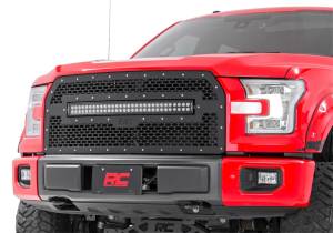 Rough Country - Rough Country Mesh Grille w/LED 30 in. Dual Row Black Series LED w/Cool White DRL  -  70193DRL - Image 4