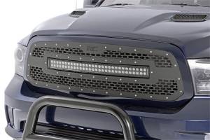 Rough Country - Rough Country Mesh Grille w/LED 30 in. Dual Row Black Series LED w/Amber DRL  -  70199BDA - Image 3