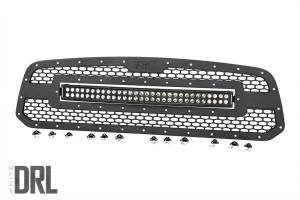 Exterior - Grilles - Rough Country - Rough Country Mesh Grille w/LED 30 in. Dual Row Black Series LED w/Cool White DRL  -  70199DRL