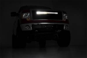 Rough Country - Rough Country Mesh Grille w/LED w/30 in. Dual Row Chrome Series w/Cool White DRL  -  70234 - Image 2