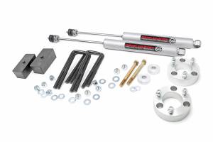 Rough Country - Rough Country Suspension Lift Kit w/Shocks 3 in. Lift Incl. Front Strut Ext. Diff Spacer Rear Lift Blocks U-bolts Premium N3 Shocks  -  74530 - Image 1