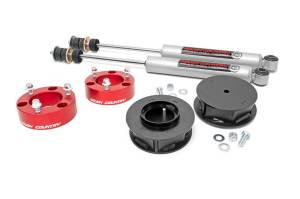 Rough Country Suspension Lift Kit w/Shocks 3 in. Lift Incl. Front Strut Ext. Rear Coil Spring Spacers Hardware Rear Premium N3 Shocks Red  -  76530RED