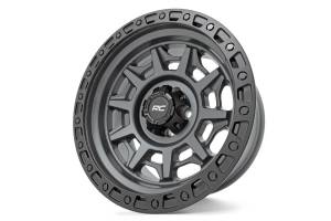 Rough Country - Rough Country Series 85 Wheel Simulated Beadlock Gunmetal Gray/Black 17x9 6x5.5 -12mm  -  85170912 - Image 4