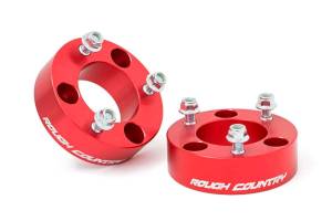 Rough Country Leveling Strut Extensions 2.5 in. Easy Bolt-On Installation Anodized Red  -  865RED