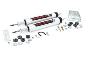 Rough Country V2 Dual Steering Stabilizer Incl. [2] V2 Steering Stabilizers Brackets Hardware  -  8735470