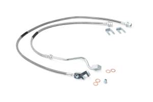 Brakes, Rotors & Pads - Brake Lines & Hoses - Rough Country - Rough Country Stainless Steel Brake Lines Front For 4-8 in. Lift  -  89705
