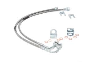 Brakes, Rotors & Pads - Brake Lines & Hoses - Rough Country - Rough Country Stainless Steel Brake Lines Rear For 4-6 in. Lift  -  89708