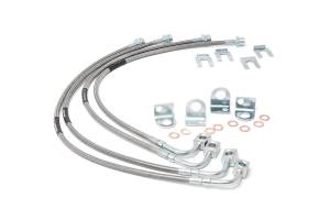 Brakes, Rotors & Pads - Brake Lines & Hoses - Rough Country - Rough Country Stainless Steel Brake Lines 4-6 in. Lift Front and Rear  -  89716