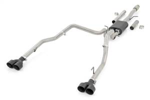 Exhaust - Exhaust Systems - Rough Country - Rough Country Exhaust System Dual Cat-Back Black Tips Stainless Includes Installation Instructions  -  96011