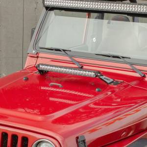 Light Bars & Accessories - Light Bars - ARIES - ARIES Jeep TJ Hood Light and Brackets CARBIDE BLACK POWDER COAT - 1501302