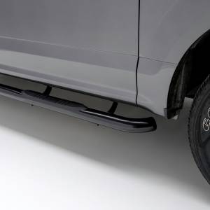 ARIES 3" Round Black Steel Side Bars, Select Toyota Tacoma Black SEMI-GLOSS BLACK POWDER COAT - 202001