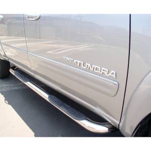 ARIES - ARIES 3" Round Polished Stainless Side Bars, Select Toyota Tundra Crew Cab Stainless Polished Stainless - 202006-2 - Image 2
