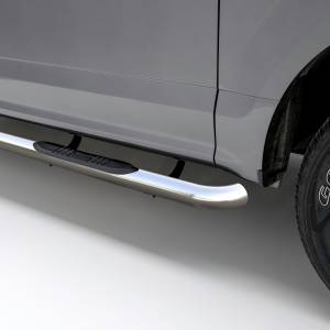 ARIES - ARIES 3" Round Polished Stainless Side Bars, Select Ford Excursion, F-250, F-350 Stainless Polished Stainless - 203006-2 - Image 1