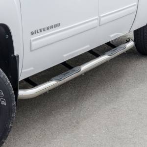 ARIES - ARIES 3" Round Polished Stainless Side Bars, Select Silverado, Sierra 1500, 2500, 3500 Stainless Polished Stainless - 204013-2 - Image 5