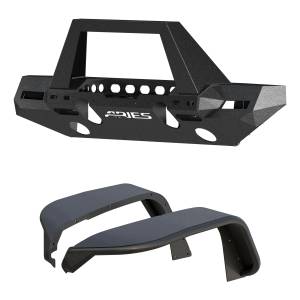 ARIES - ARIES TrailChaser Jeep JL, Gladiator Front Bumper with Fender Flares (Option 9) TEXTURED BLACK POWDER COAT - 2082087 - Image 2