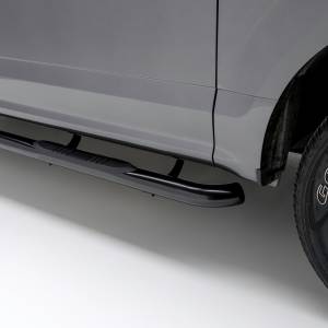 ARIES - ARIES 3" Round Black Stainless Side Bars, Select Chevrolet Colorado, GMC Canyon SEMI-GLOSS BLACK POWDER COAT - 214051 - Image 1