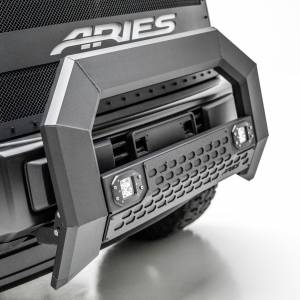 ARIES - ARIES AdvantEDGE 5-1/2" Black Aluminum Bull Bar with Lights, Select Ford F-150 Black CARBIDE BLACK POWDER COAT - 2163100