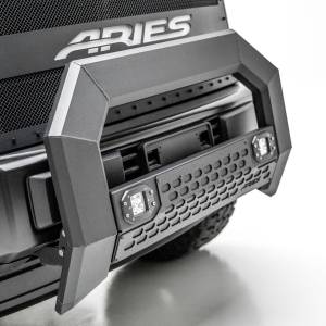 ARIES - ARIES AdvantEDGE 5-1/2" Black Aluminum Bull Bar with Lights, Select Ford Super Duty Black CARBIDE BLACK POWDER COAT - 2163102 - Image 2