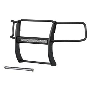 ARIES - ARIES Pro Series Black Steel Grille Guard with Light Bar, Select Chevy Silverado 1500 TEXTURED BLACK POWDER COAT - 2170030