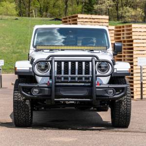 ARIES - ARIES Pro Series Black Steel Grille Guard with Light Bar, Select Jeep JL, Gladiator TEXTURED BLACK POWDER COAT - 2170032 - Image 5