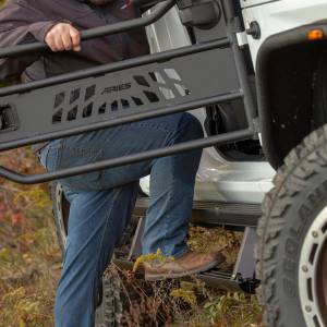 ARIES - ARIES ActionTrac 69.6" Powered Running Boards, Select Jeep Wrangler JL CARBIDE BLACK POWDER COAT - 3036571 - Image 6