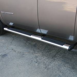 ARIES - ARIES 6" x 75" Polished Stainless Oval Side Bars, Select Chevy Silverado, GMC Sierra Polished Stainless - 4444007 - Image 2