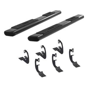 ARIES - ARIES 6" x 75" Black Aluminum Oval Side Bars, Select Silverado, Sierra SEMI-GLOSS BLACK POWDER COAT - 4445001 - Image 4
