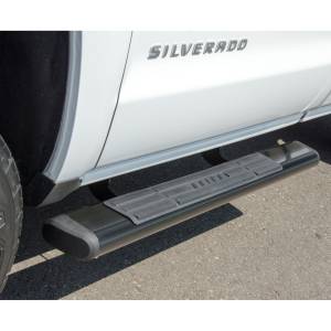 ARIES - ARIES 6" x 53" Black Aluminum Oval Side Bars, Select Chevrolet Silverado, GMC Sierra SEMI-GLOSS BLACK POWDER COAT - 4445006 - Image 3